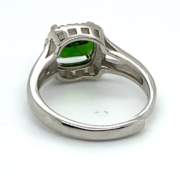 Chrome Diopside 1.45ct White Gold Finish Solid 925 Sterling Silver Ring - Picture 5 of 7
